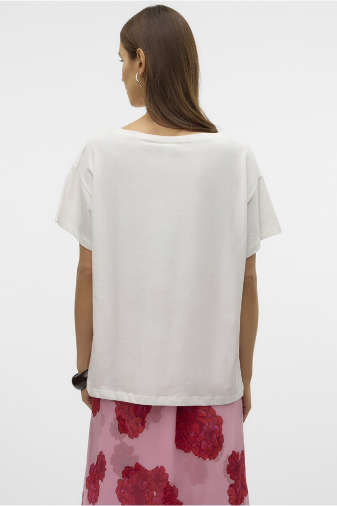 VMDINA S/S BOAT NECK TOP JRS BTQ GA 10329527 Snow White/RISE AND SHINE